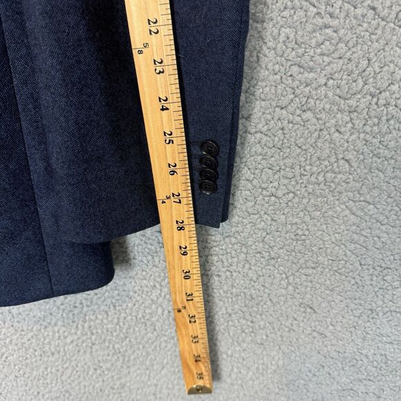 Hugo Boss Blazer Mens 44L Stretch Blue Wool Sport Coat Elbow Patch - Picture 5 of 10